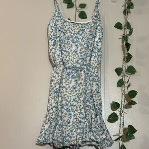 Floral Blue and White Jumpsuit